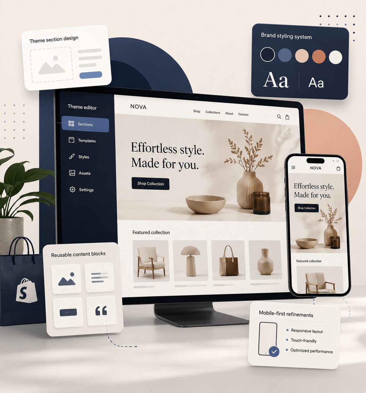 Customized Shopify theme template preview